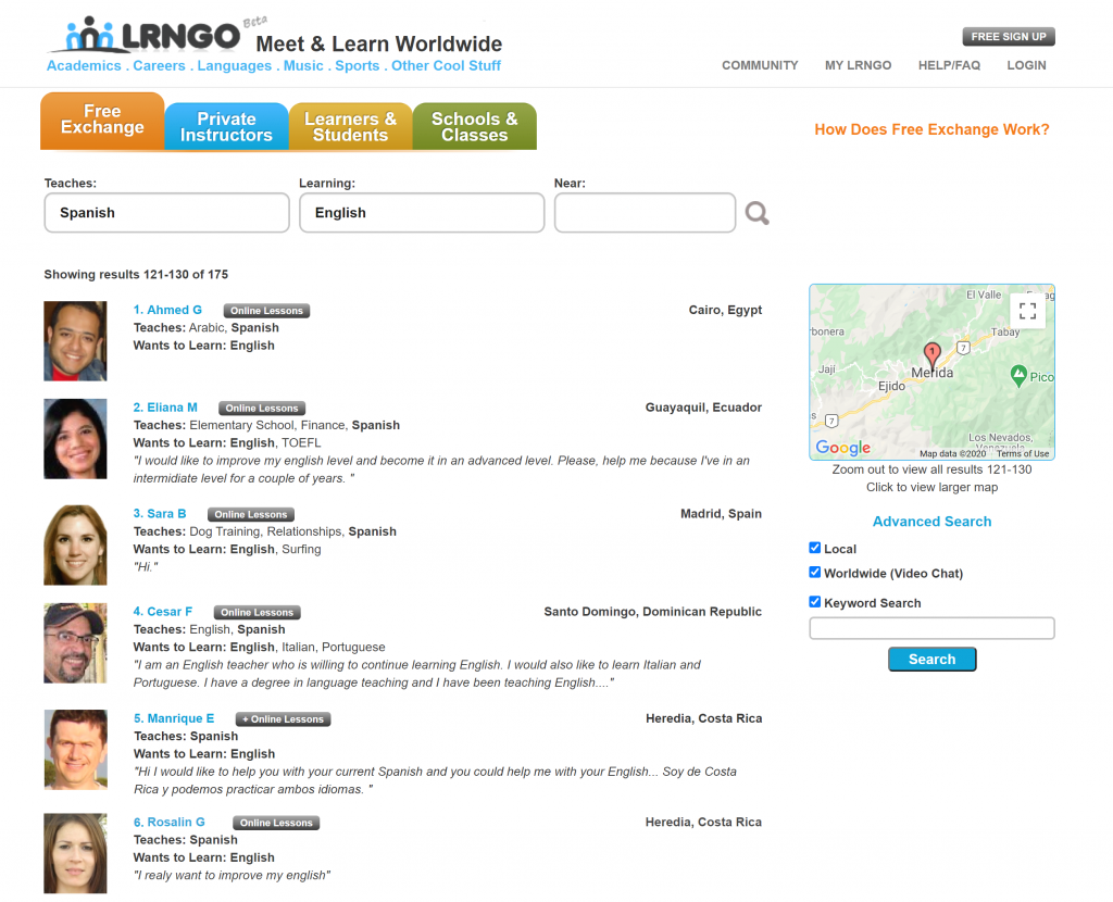 Online Tutors Teach Spanish Exchange For Learning English